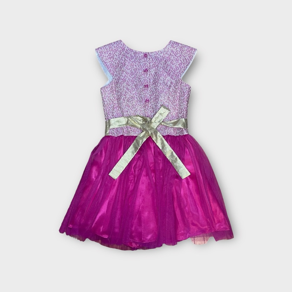 Jona Michelle Gold & Pink Sleeveless Tulle Dress - Picture 3 of 5